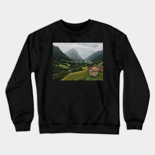Swiss Alps - Rainy Afternoon in Camp Blenio (Ticino, Switzerland) Crewneck Sweatshirt